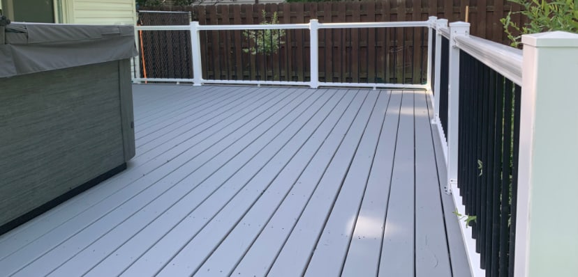 A composite deck we cleaned