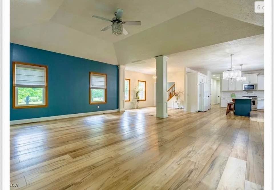 A room painted teal
